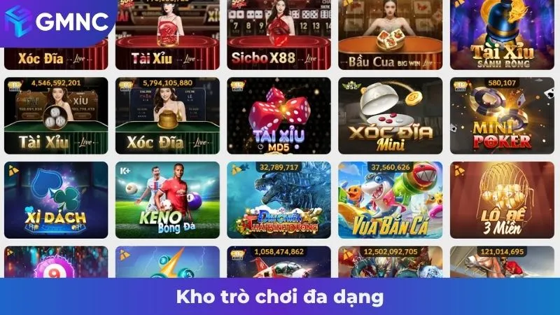 Kho trò chơi đa dạng