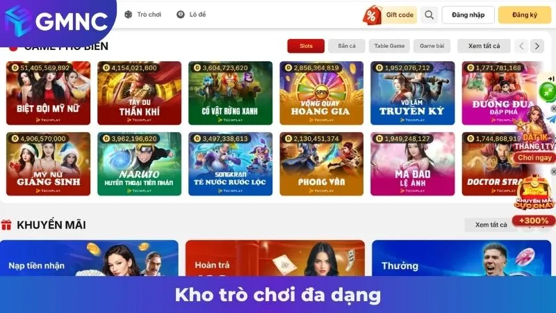 Kho trò chơi đa dạng